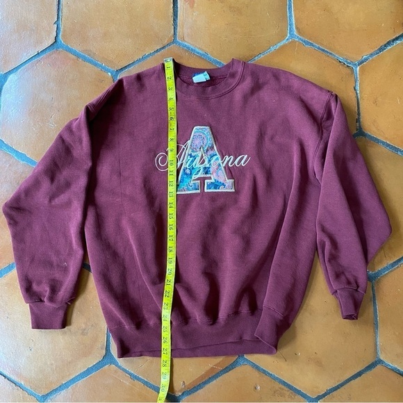 Vintage ARIZONA Sweatshirt Adult XL Maroon Embroidered Famous Sportswear USA - Picture 6 of 7